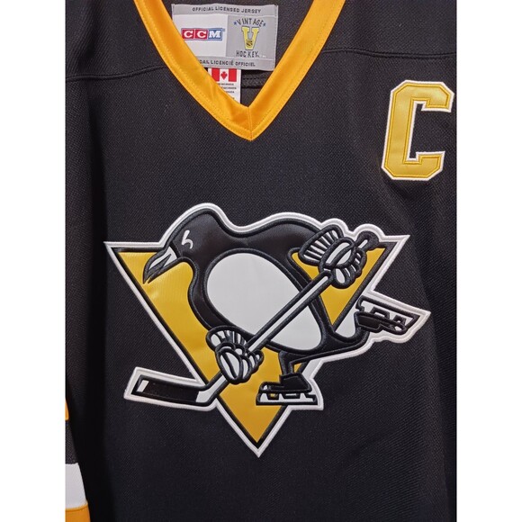 Mario Lemieux (CCM)-(Penguins)-(Yellow)-(Jersey)-(New Cond.)-(Size:XL)-$110.00 - Picture 9 of 12